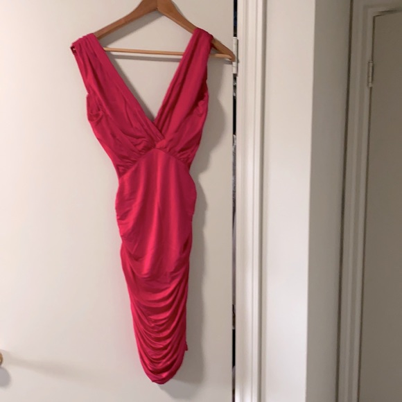 Fuchsia Pink Backless Dress - Picture 2 of 2